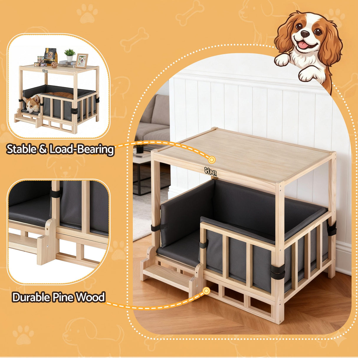 Bridgetown 2 in 1 Dog Kennel, Grey, view 7