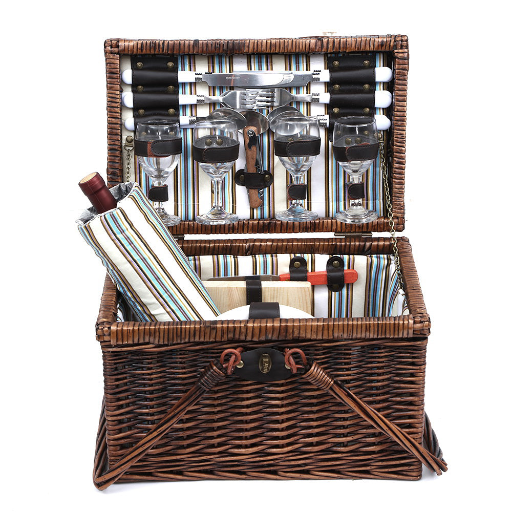Cahors Picnic Basket Set, 4 Person Deluxe Folding