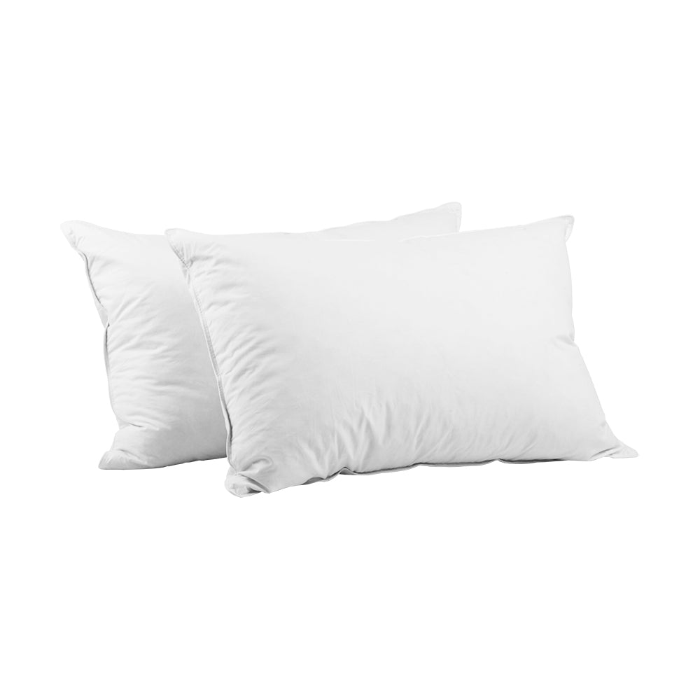 Giselle Bedding Duck Feather Down Pillow Twin Pack — 1kg Non-Live Plucked Fill — Allure Home Collections