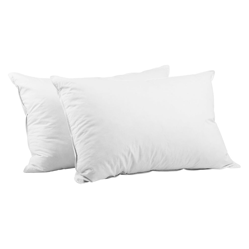 Giselle Bedding Goose Feather Down Pillow Twin Pack — 1kg Non-Live Plucked Fill — Allure Home Collections