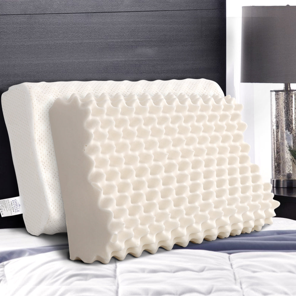 Giselle Bedding 100% Natural Latex Pillow Twin Pack — High Resilience, Breathable — Allure Home Collections