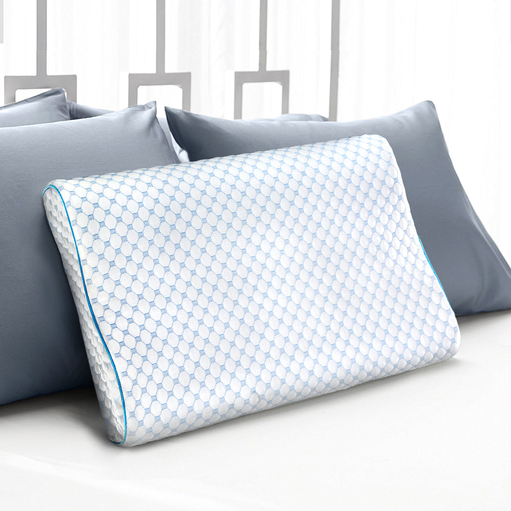 Giselle Bedding Cool Gel Memory Foam Contour Pillow — 100% Gel-Infused High-Density — Allure Home Collections