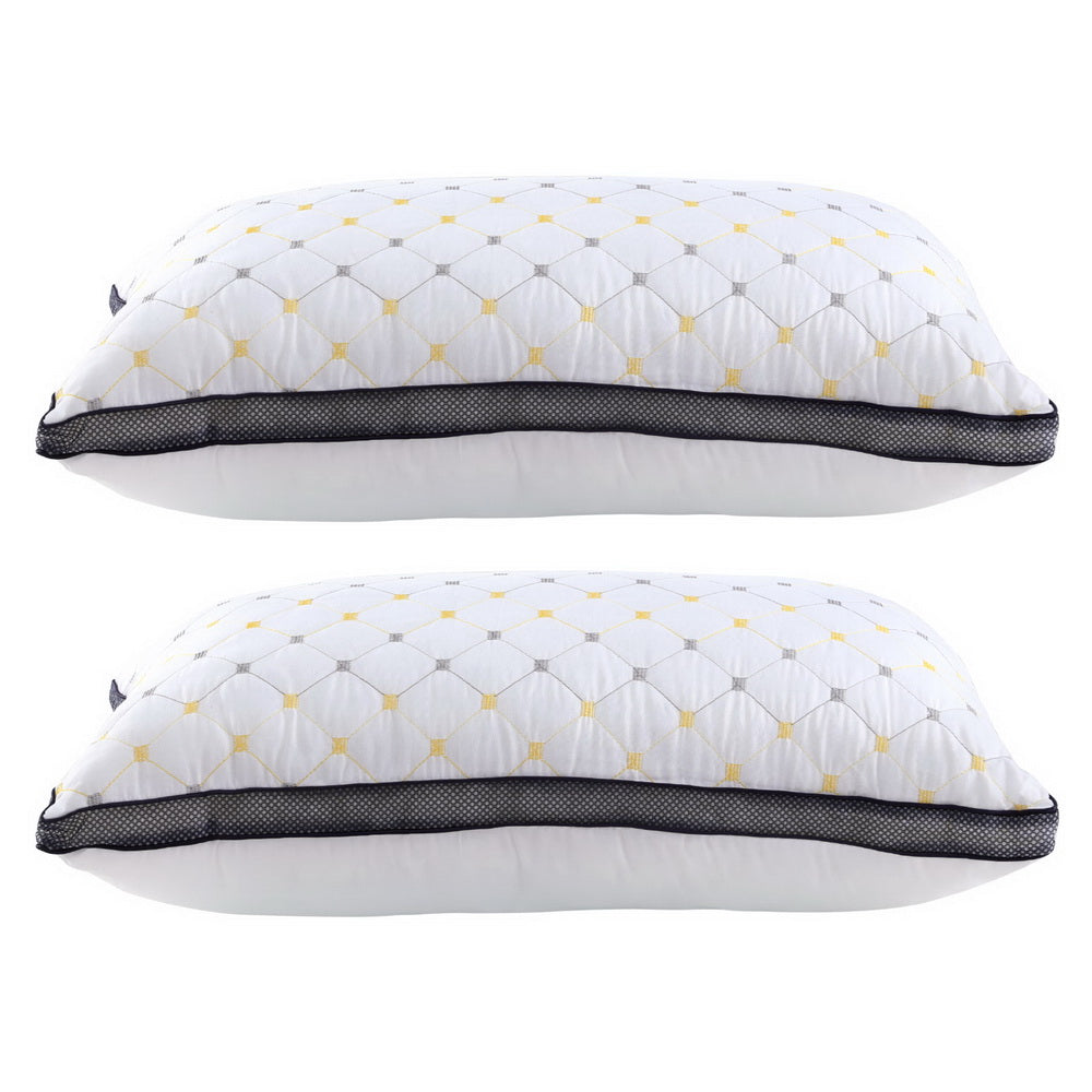 Giselle Luxury Microfibre Pillow Set — 2-Pack, 1kg Polyester Fibre, All Sleepers — Allure Home Collections
