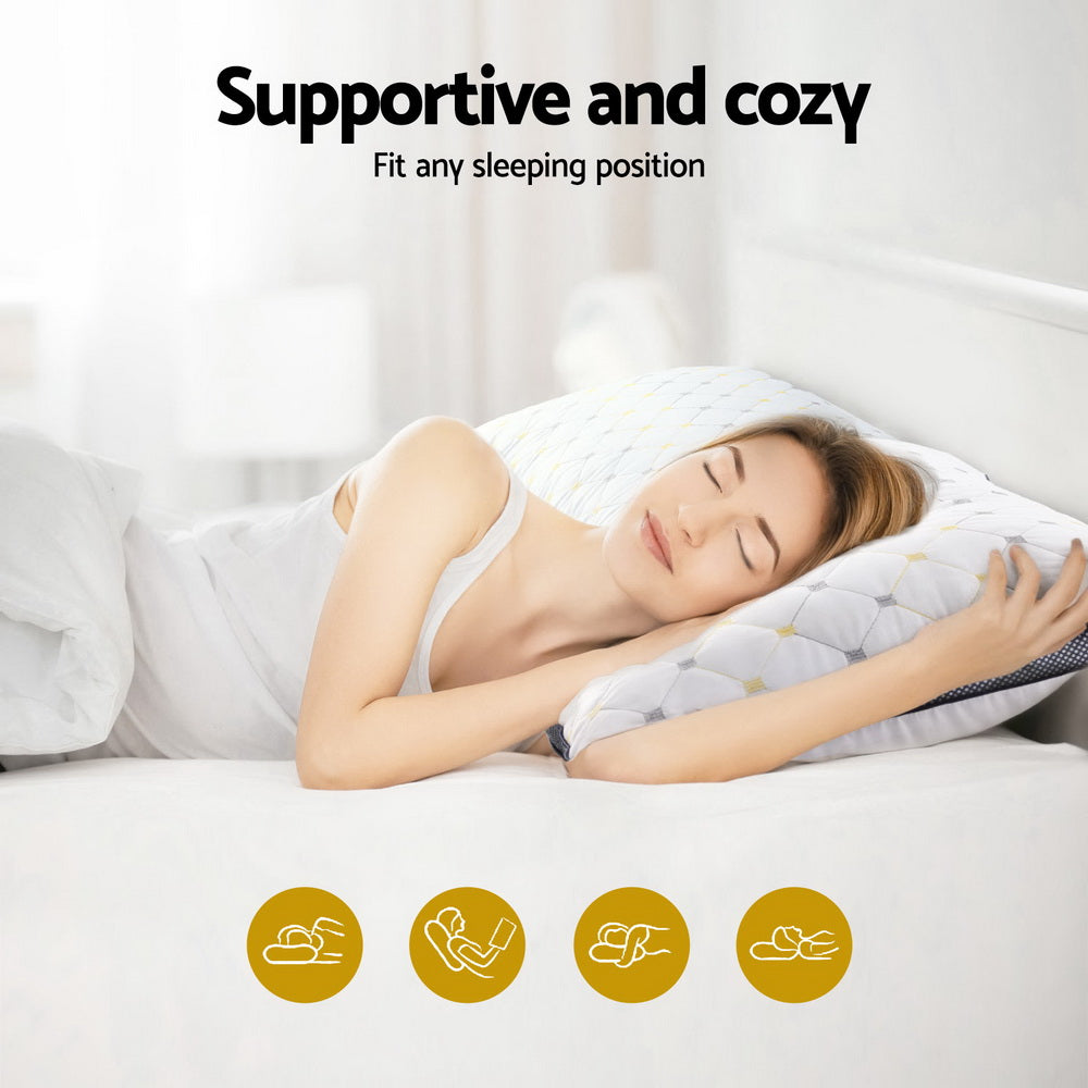 Giselle Luxury Microfibre Pillows — 4-Pack, 1kg Polyester Fibre, Family or Hotel — Allure Home Collections