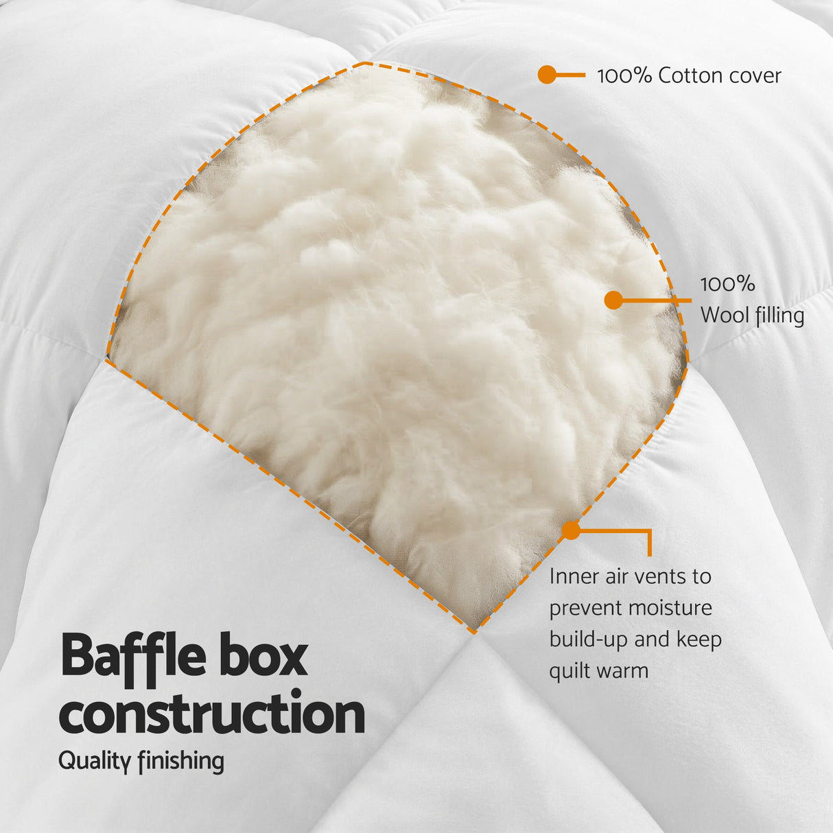 Great Barrington 800GSM Wool Quilt, King
