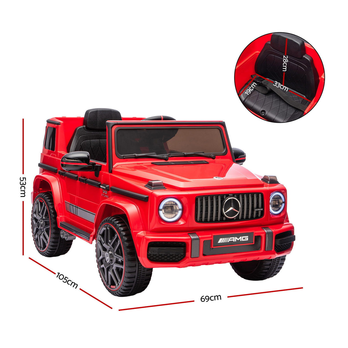 Curborough Kids Ride On Car, 12V Electric SUV, Red