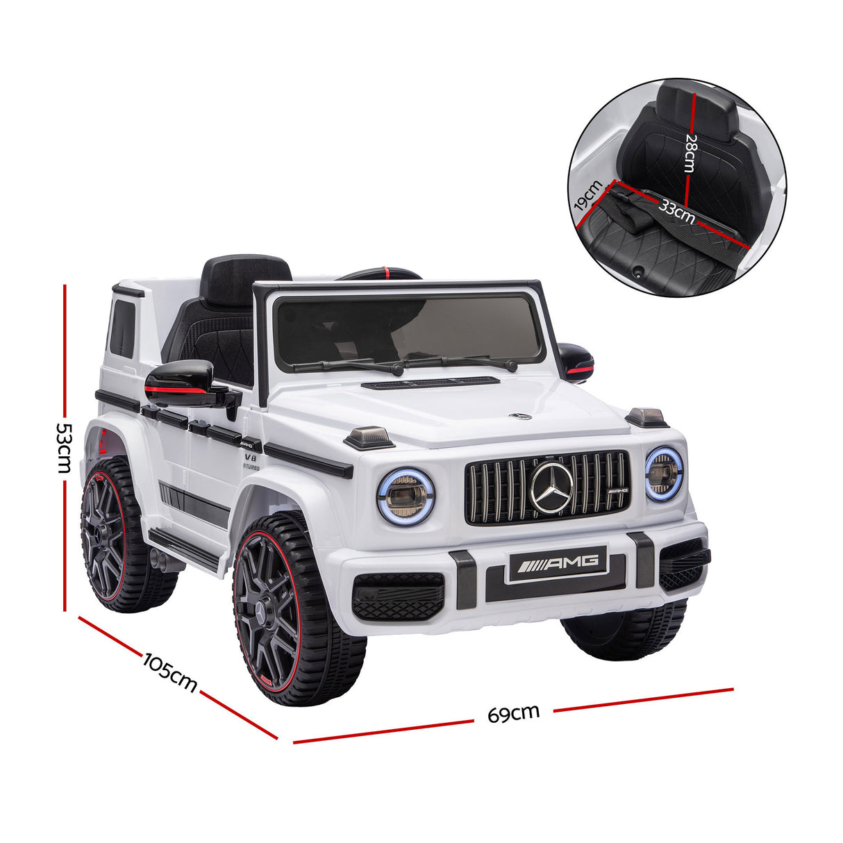 Gaydon Kids Ride On Car, 12V Electric, White