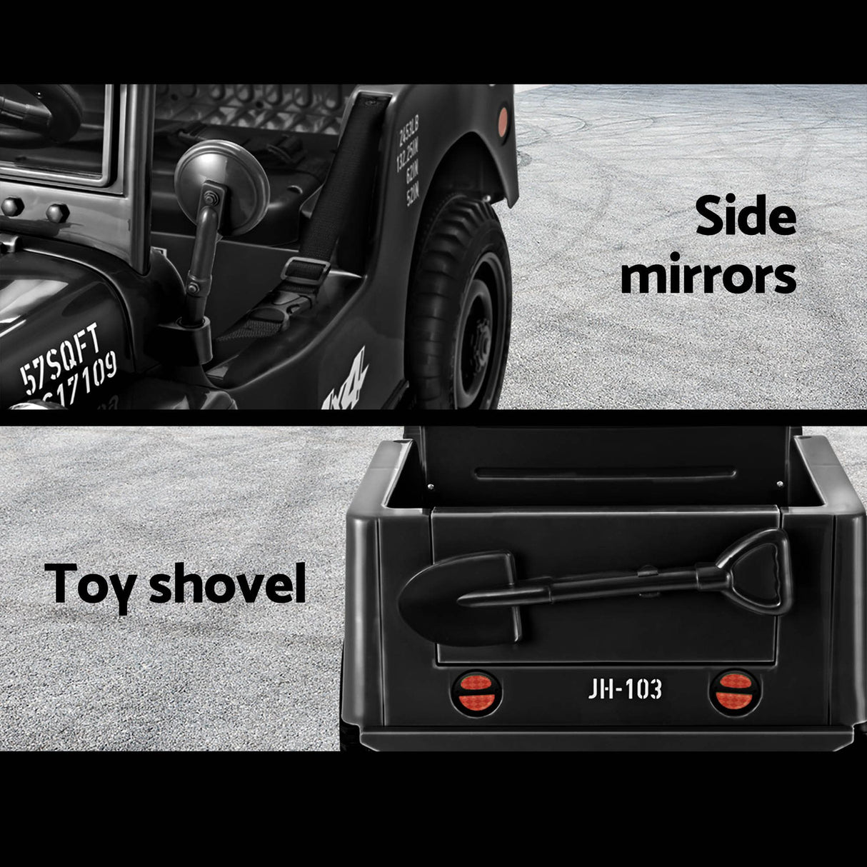 Kids Electric Ride On Military Off Road Car with Remote Control 12V Black