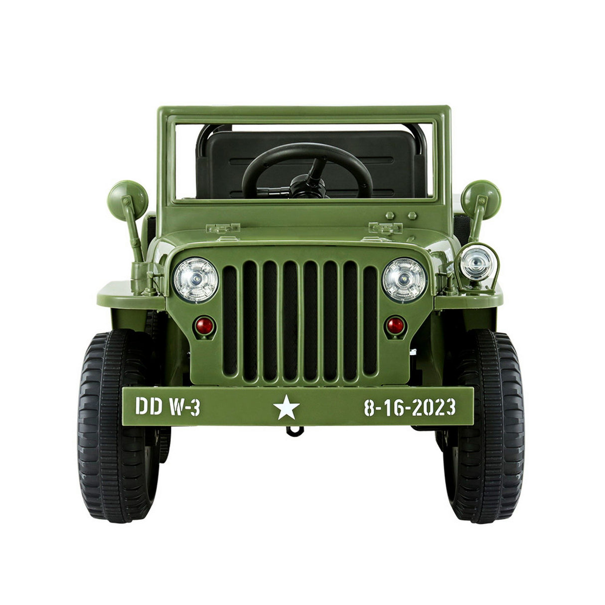 Kids Electric Ride On Military Off Road Car with Remote Control 12V Olive
