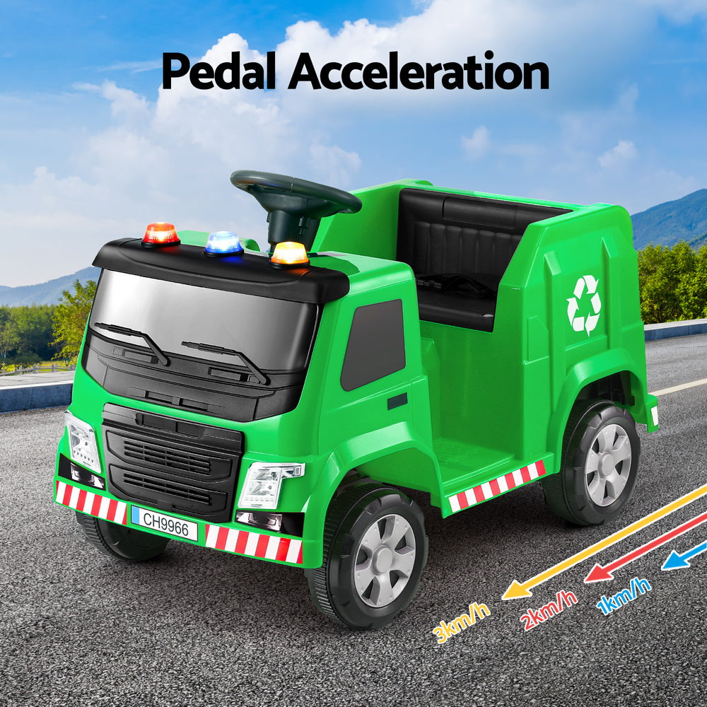Peterhead Ride On Garbage Truck 12V Electric, Green