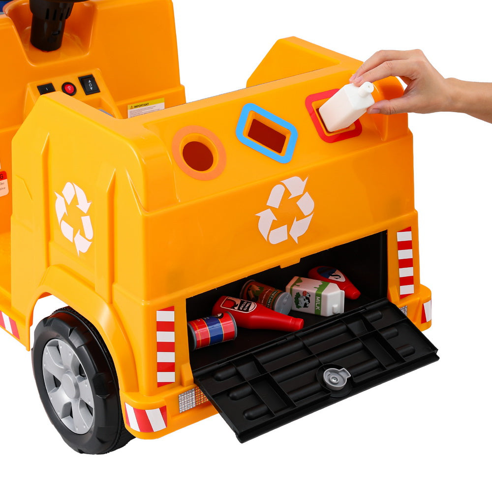 Peterhead Ride On Garbage Truck 12V Electric, Yellow