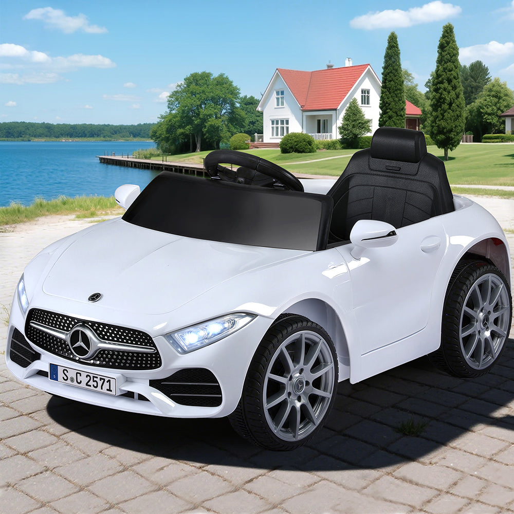 Predannack white kids electric ride on luxury sedan
