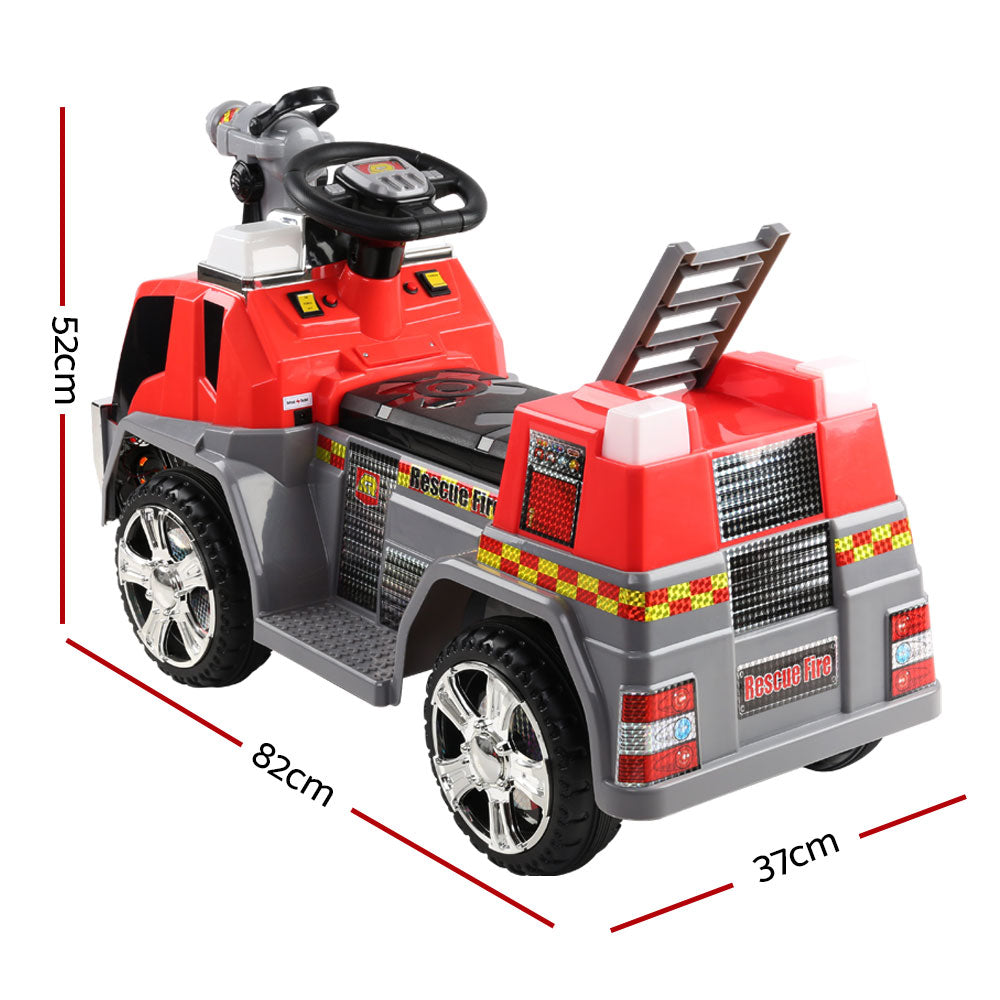 Kids Electric Ride On Fire Truck 6V Red