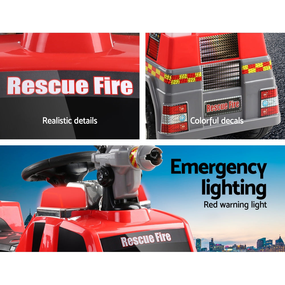 Kids Electric Ride On Fire Truck 6V Red