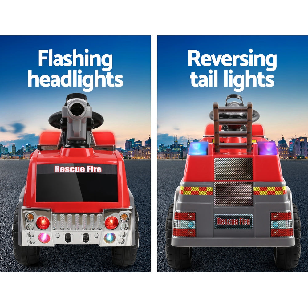 Kids Electric Ride On Fire Truck 6V Red