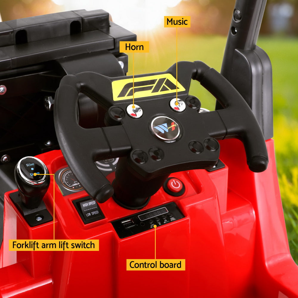 Kids Electric Ride On Forklift with Remote Control 12V Red