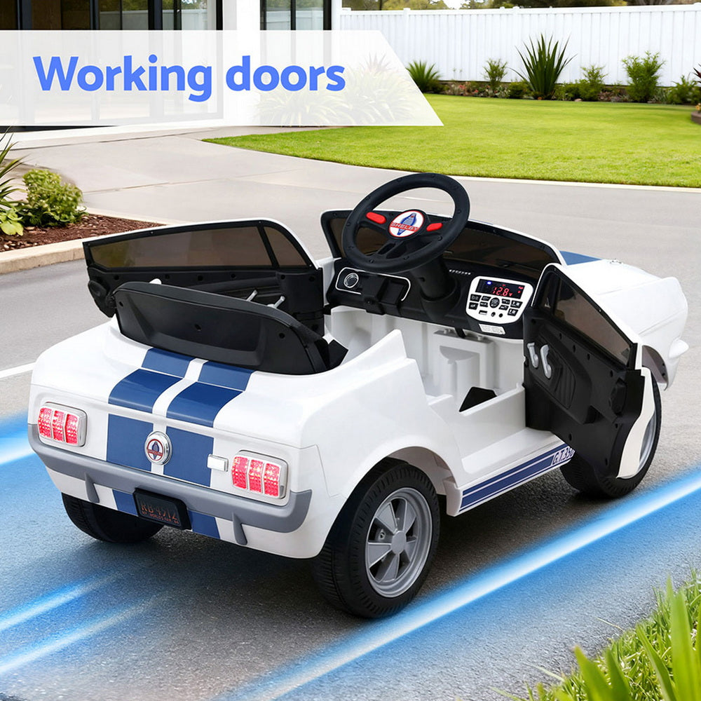 Llandow Kids Ride On Car, 12V Electric, White