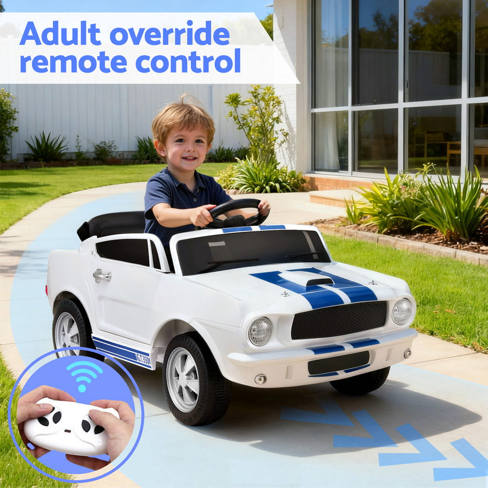 Llandow Kids Ride On Car, 12V Electric, White