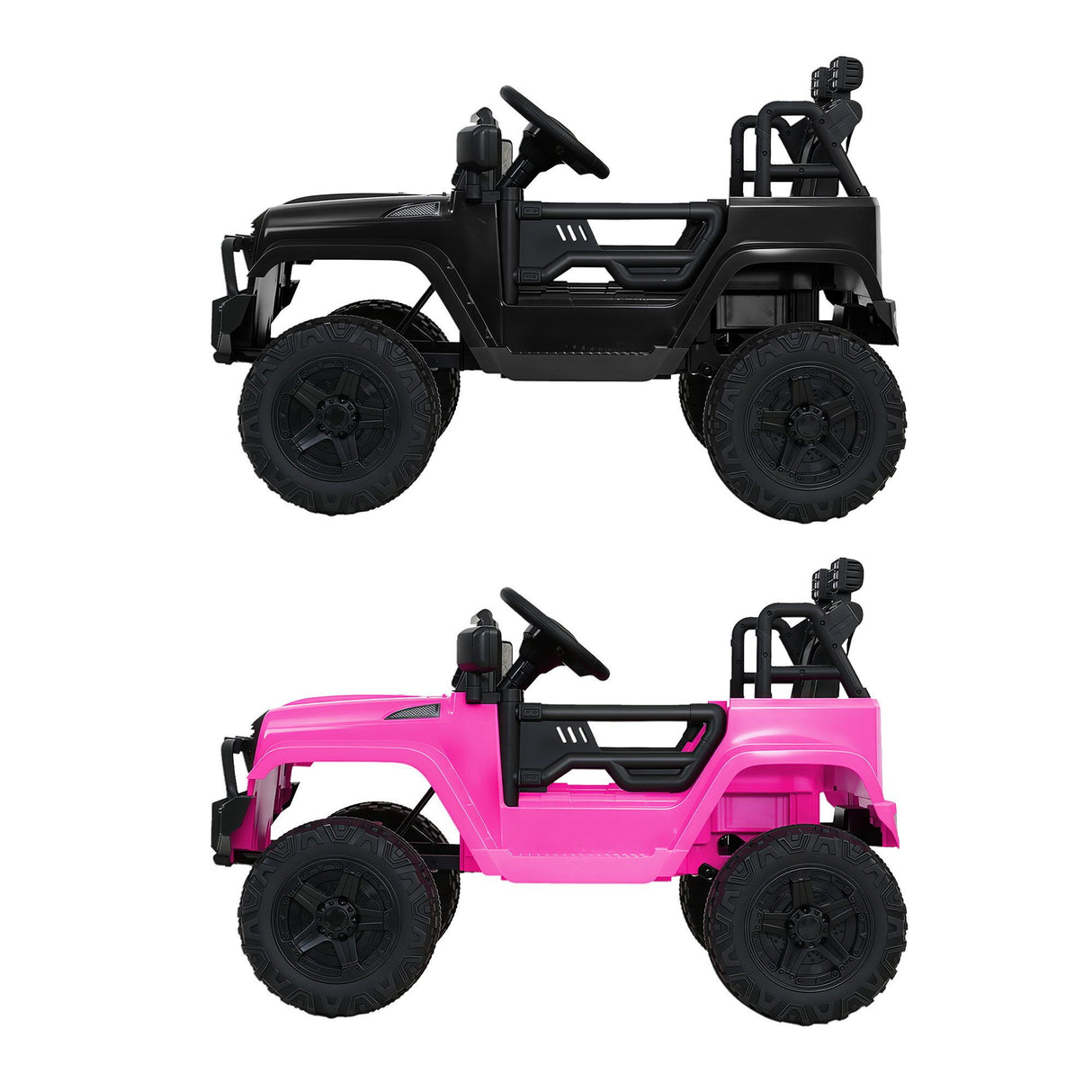Silverstone Kids Ride On Car, 12V Off Road, Black Pink 2pcs