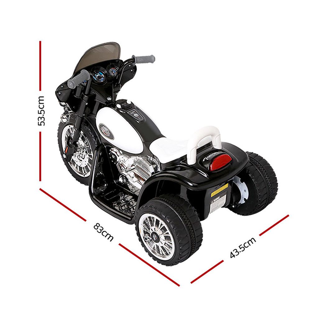 Kids Electric Ride On Police Cruiser Motorbike 6V Black