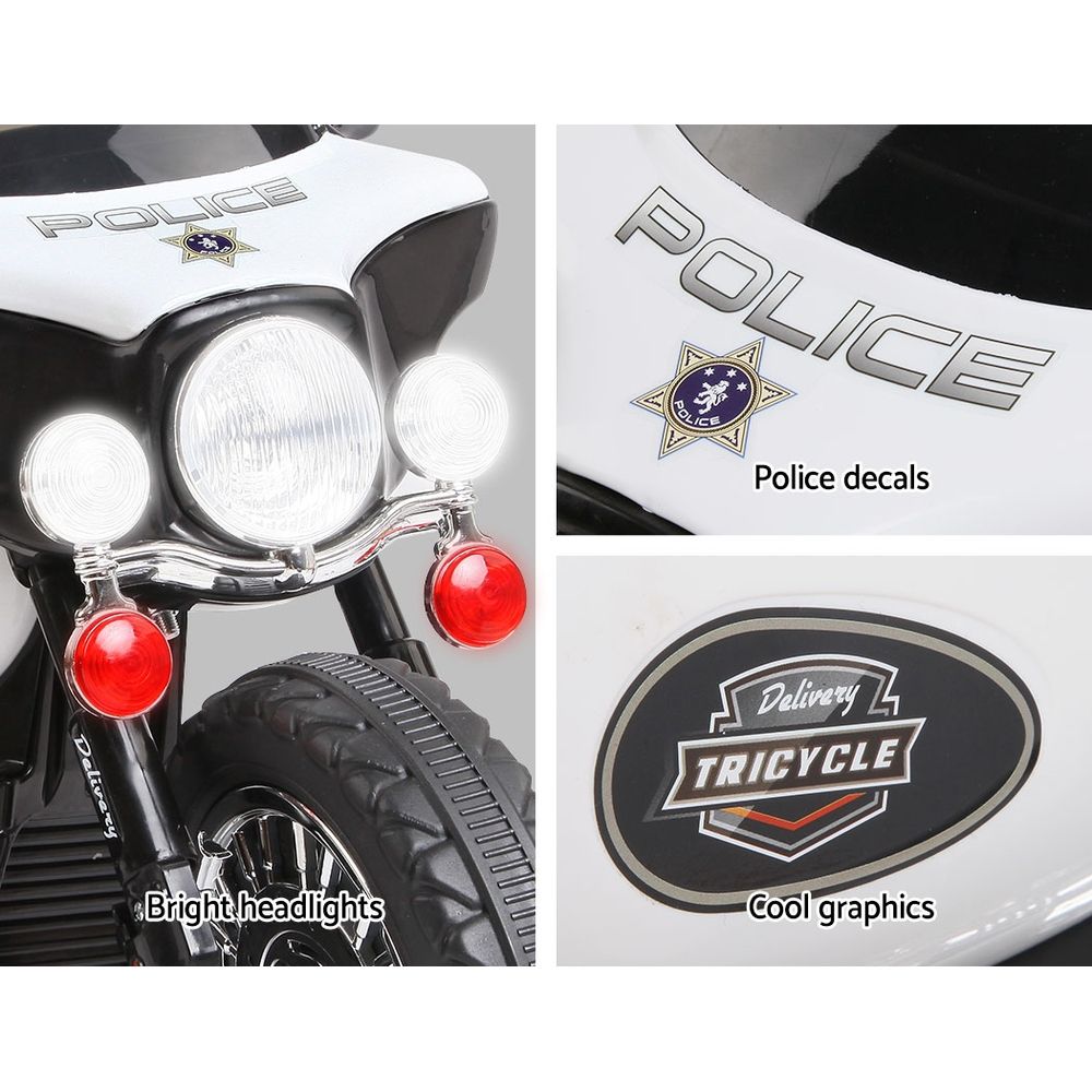 Kids Electric Ride On Police Cruiser Motorbike 6V Black