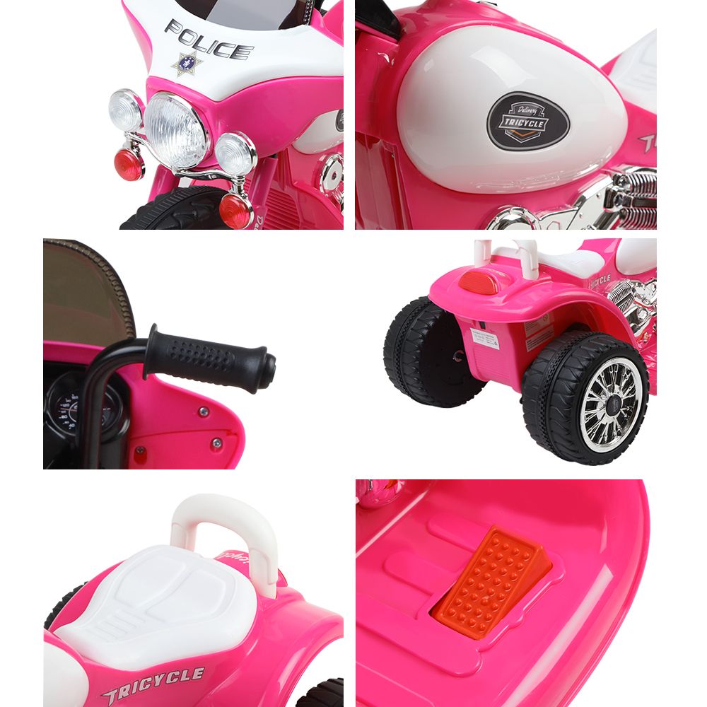 Mascardi pink kids electric ride on police motorcycle