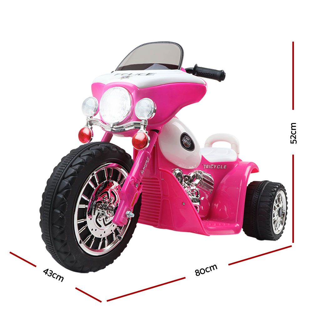Mascardi Kids Electric Ride On Police Motorcycle, 6V, Pink