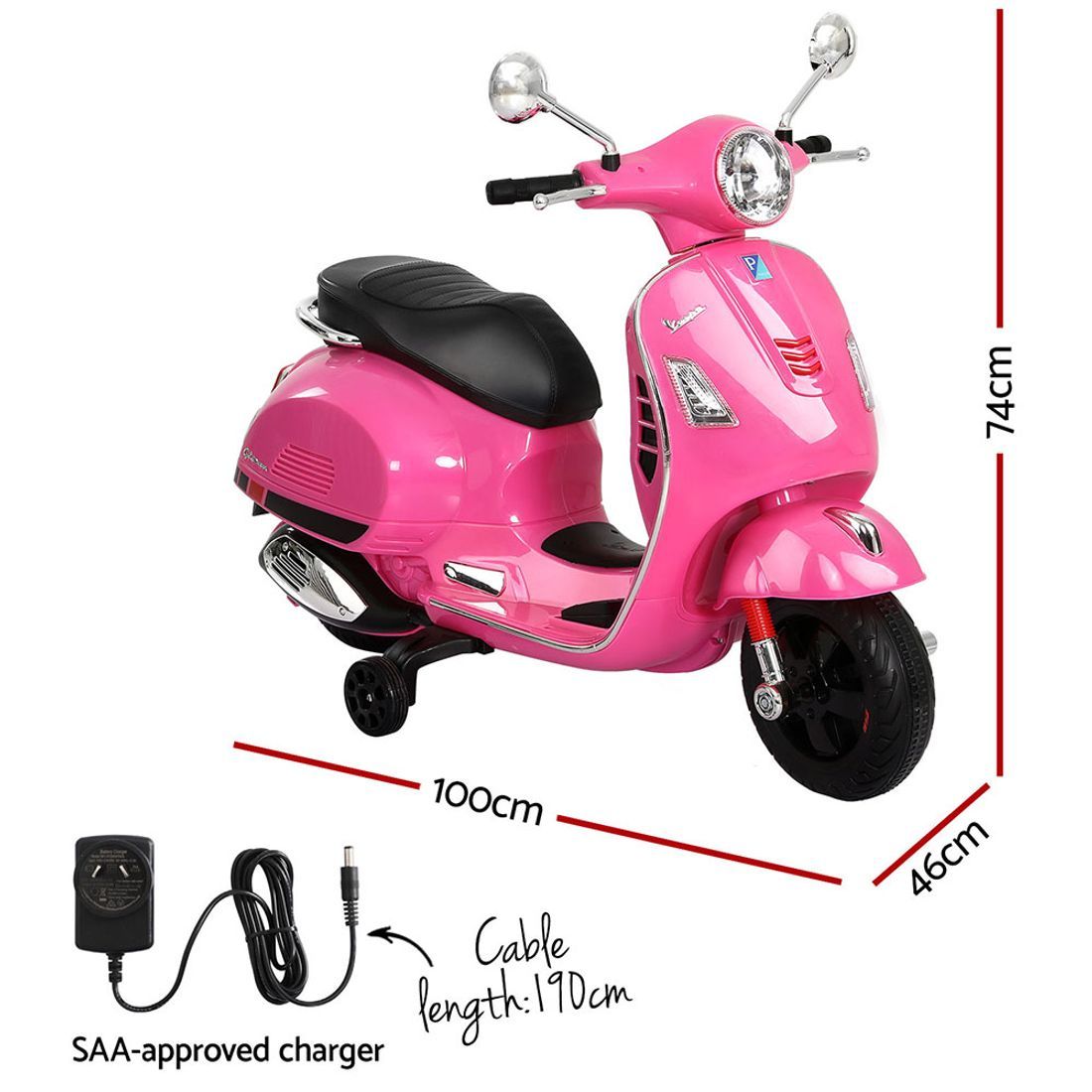 Gutierrez Kids Electric Ride On Scooter Motorcycle, Pink