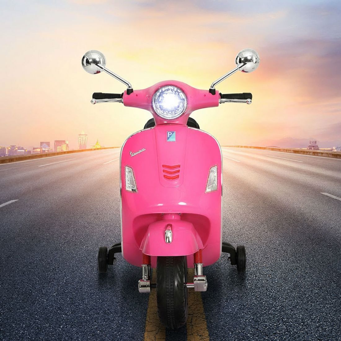 Gutierrez Kids Electric Ride On Scooter Motorcycle, Pink