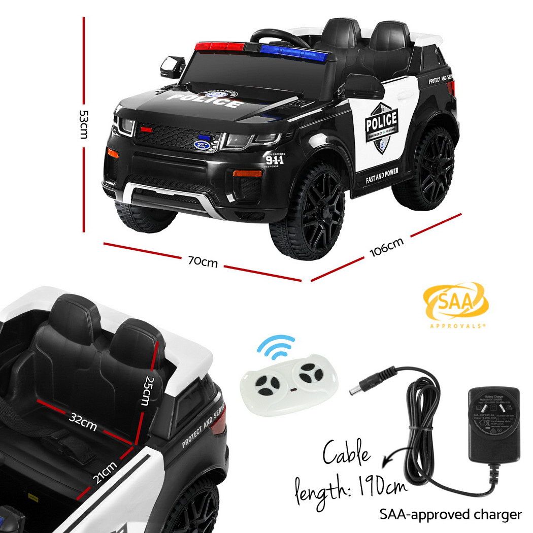Lulsgate Kids Ride On Police Car, 12V Electric, Black