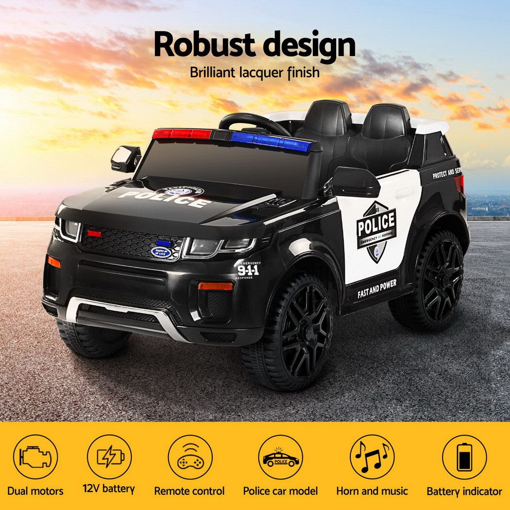 Lulsgate Kids Ride On Police Car, 12V Electric, Black