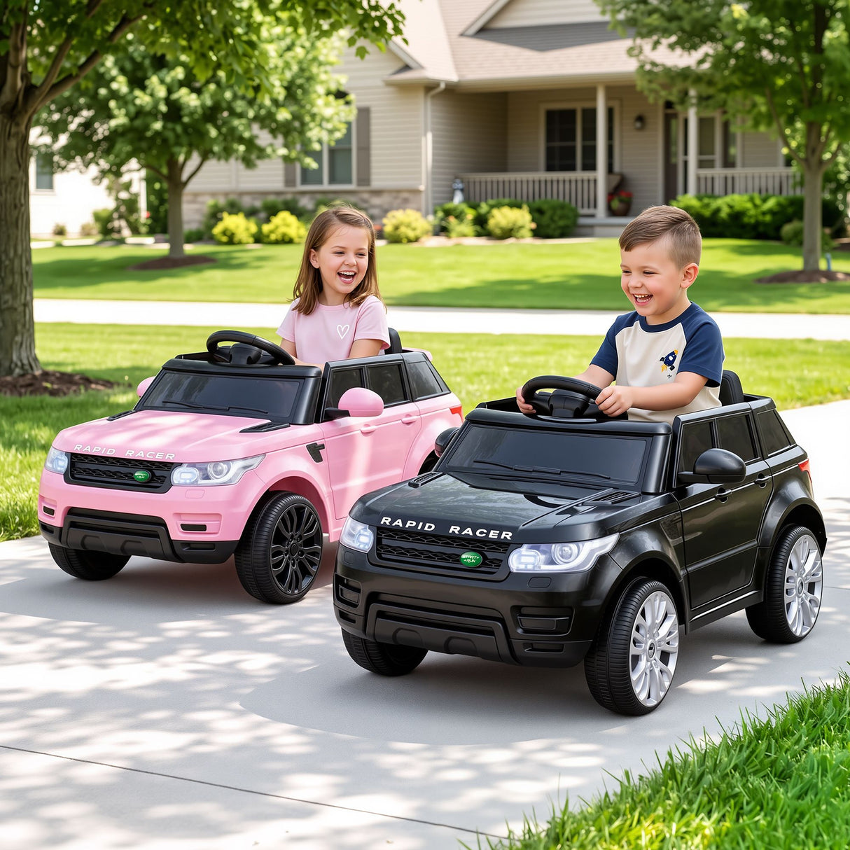 Goodwood Kids Ride On Car, 6V Electric, Black Pink 2pcs
