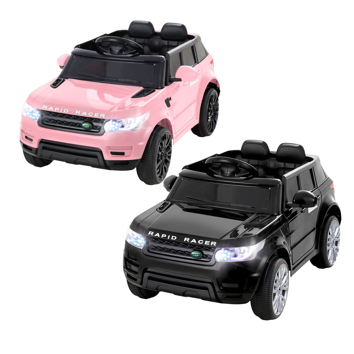Goodwood Kids Ride On Car, 6V Electric, Black Pink 2pcs
