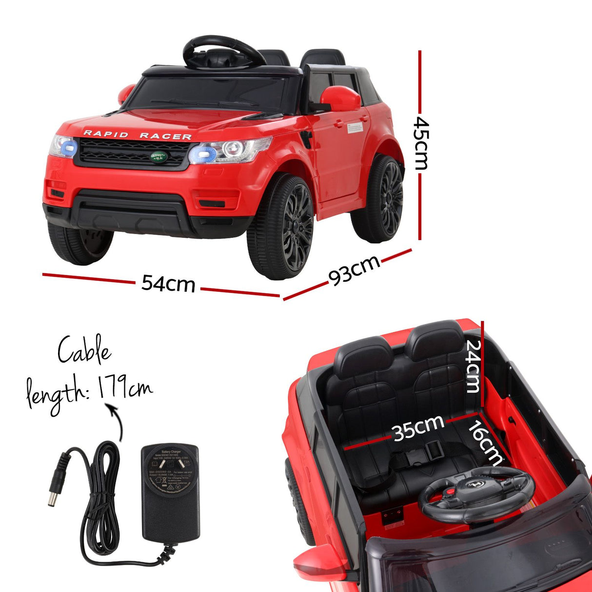 Nutts Kids Ride On SUV, 12V Electric, Red