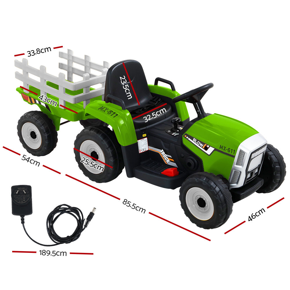 Colerne Kids Ride On Tractor, 12V Electric