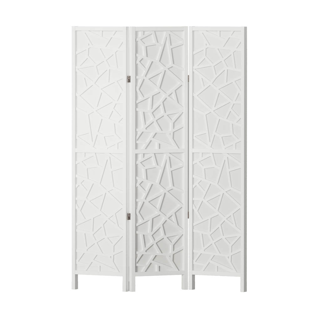 Lakes Entrance 3 Panel Room Divider Screen, White