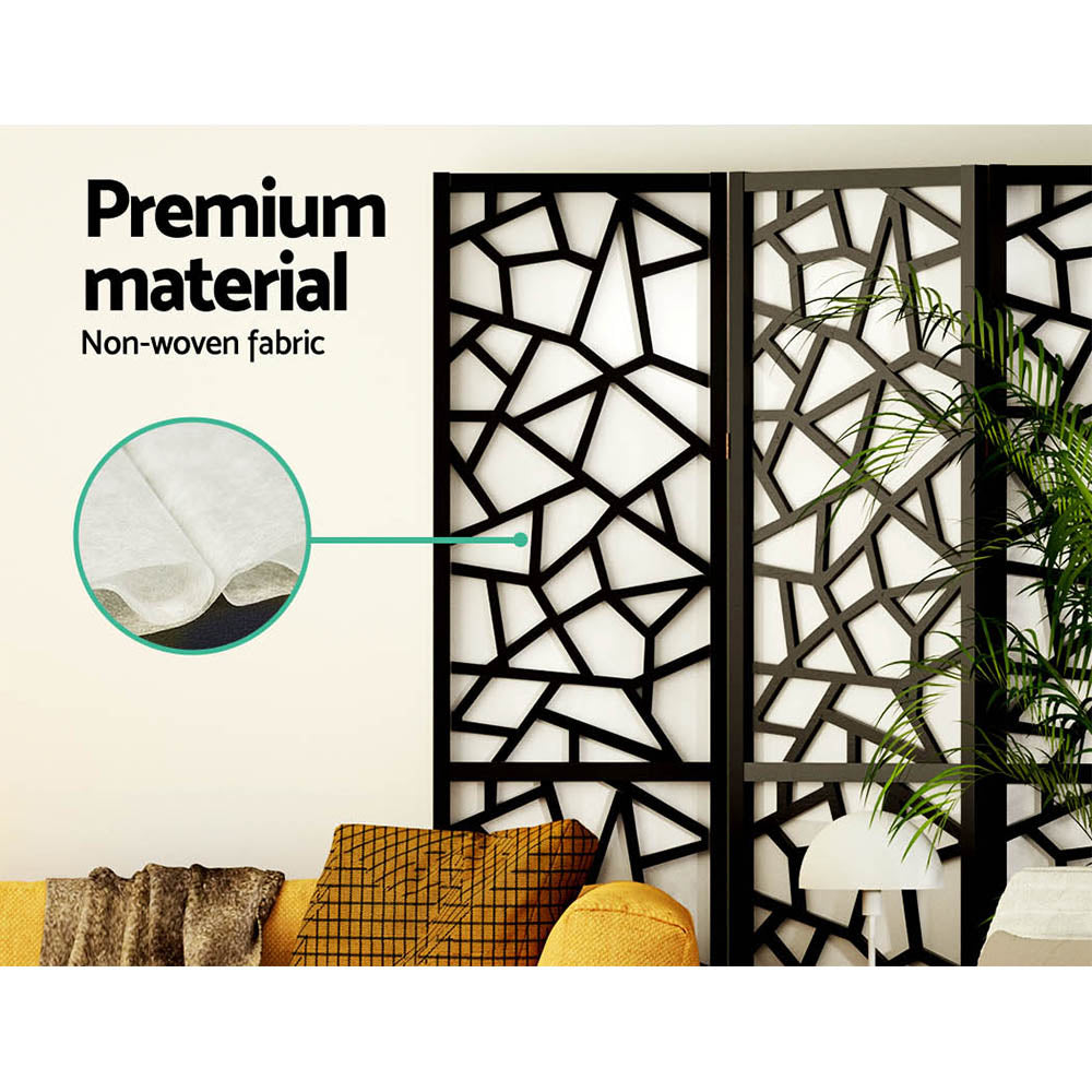 Lakes Entrance 4 Panel Room Divider Screen, Black
