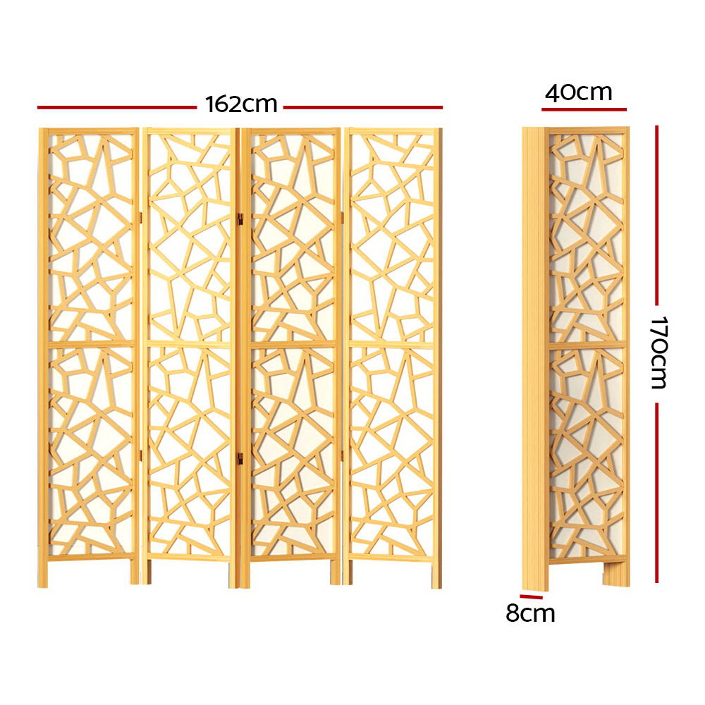 Lakes Entrance 4 Panel Room Divider Screen, Natural