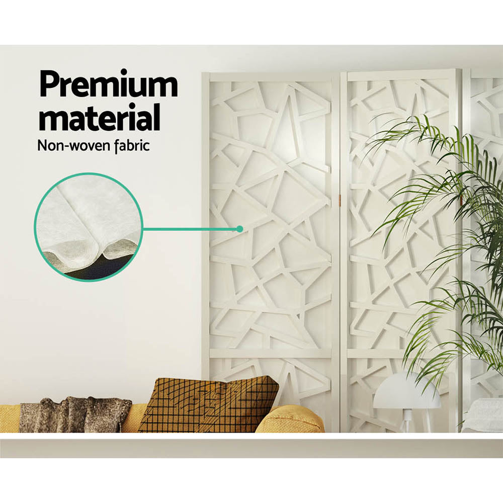 Lakes Entrance 4 Panel Room Divider Screen, White