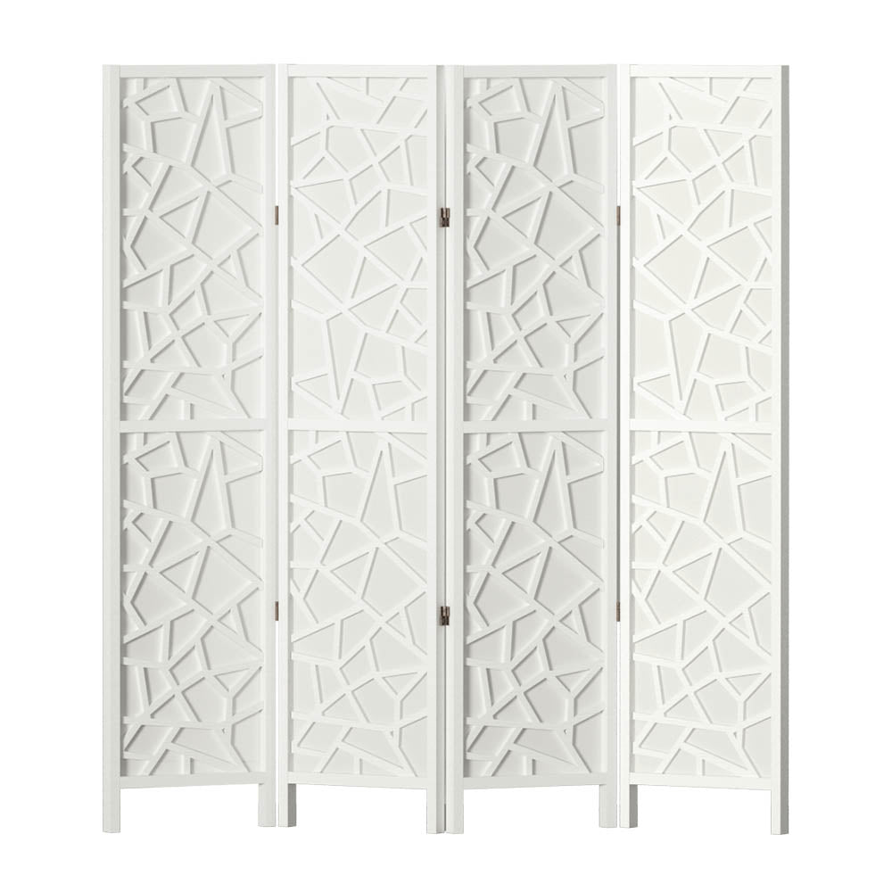 Lakes Entrance 4 Panel Room Divider Screen, White