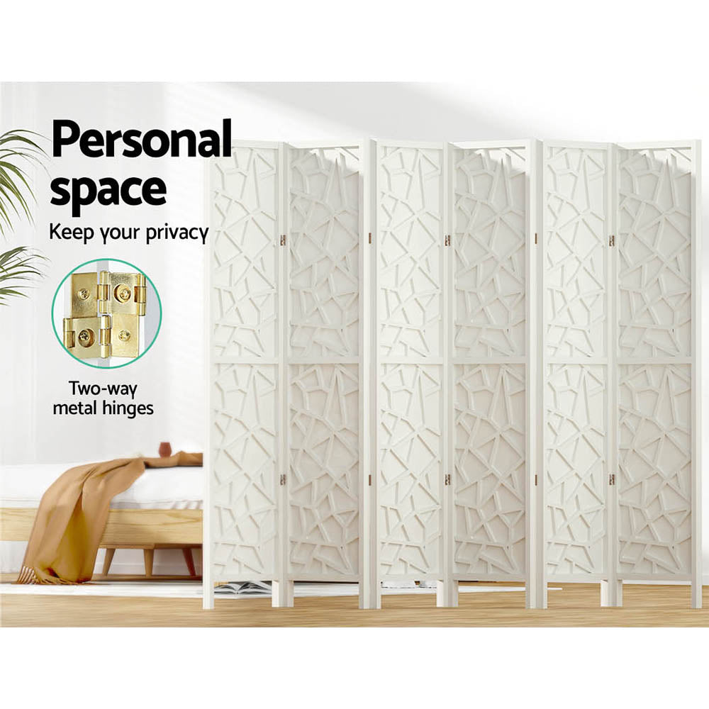 Lakes Entrance 6 Panel Room Divider Screen, White