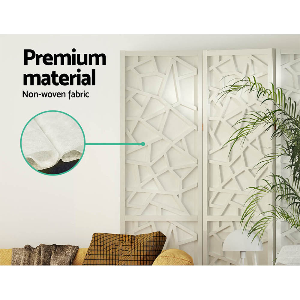 Lakes Entrance 6 Panel Room Divider Screen, White