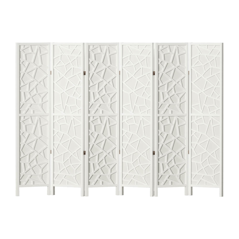 Lakes Entrance 6 Panel Room Divider Screen, White