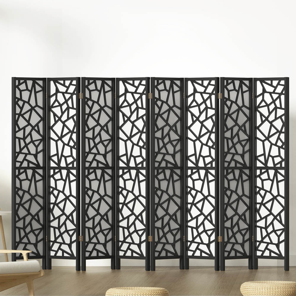 Lakes Entrance 8 Panel Room Divider Screen, Black