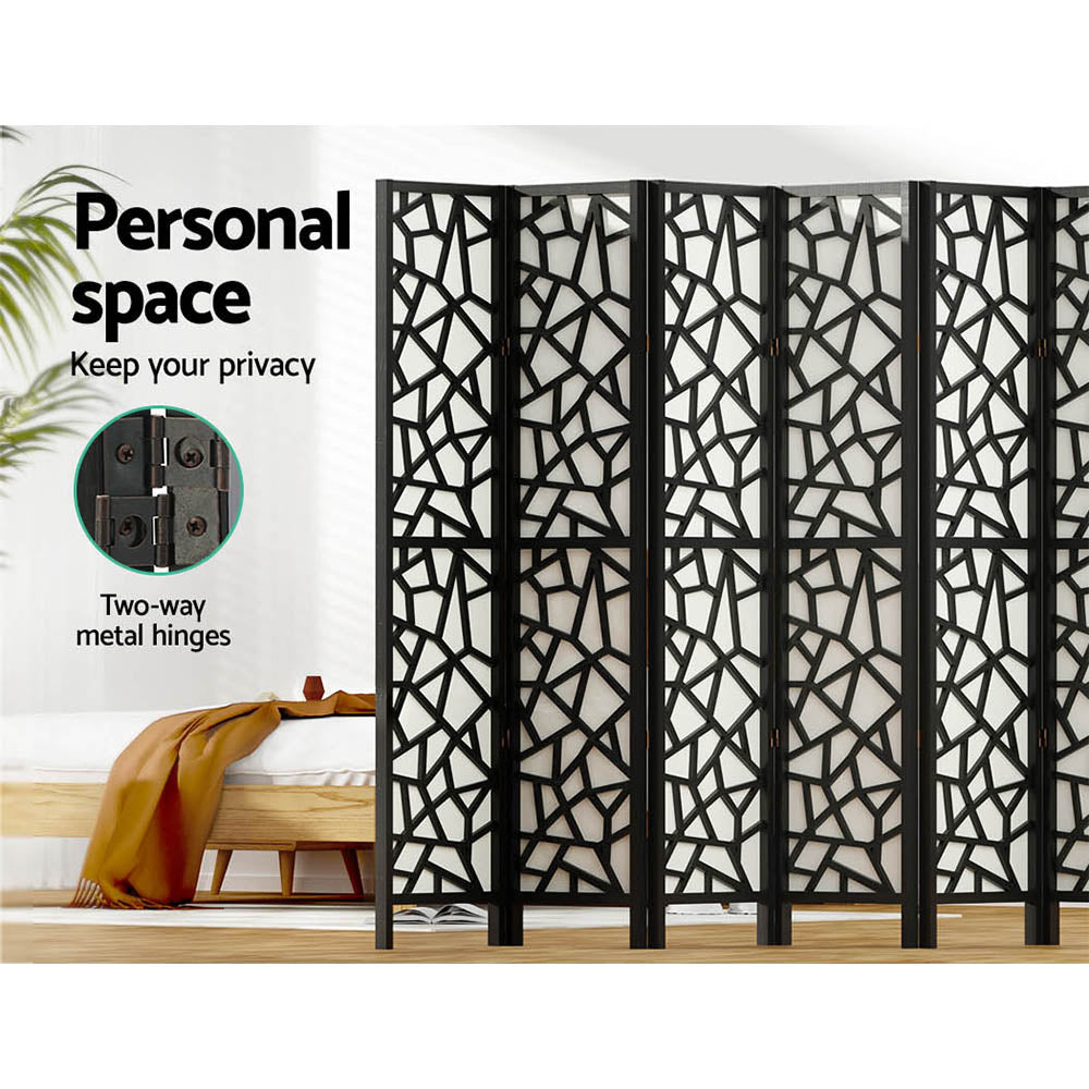 Lakes Entrance 8 Panel Room Divider Screen, Black
