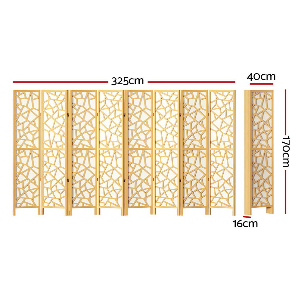 Lakes Entrance 8 Panel Room Divider Screen, Natural