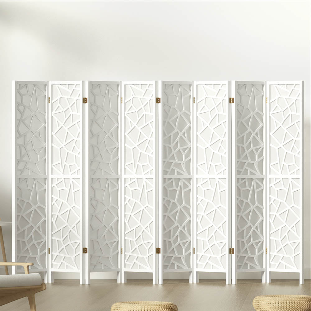 Lakes Entrance 8 Panel Room Divider Screen, White