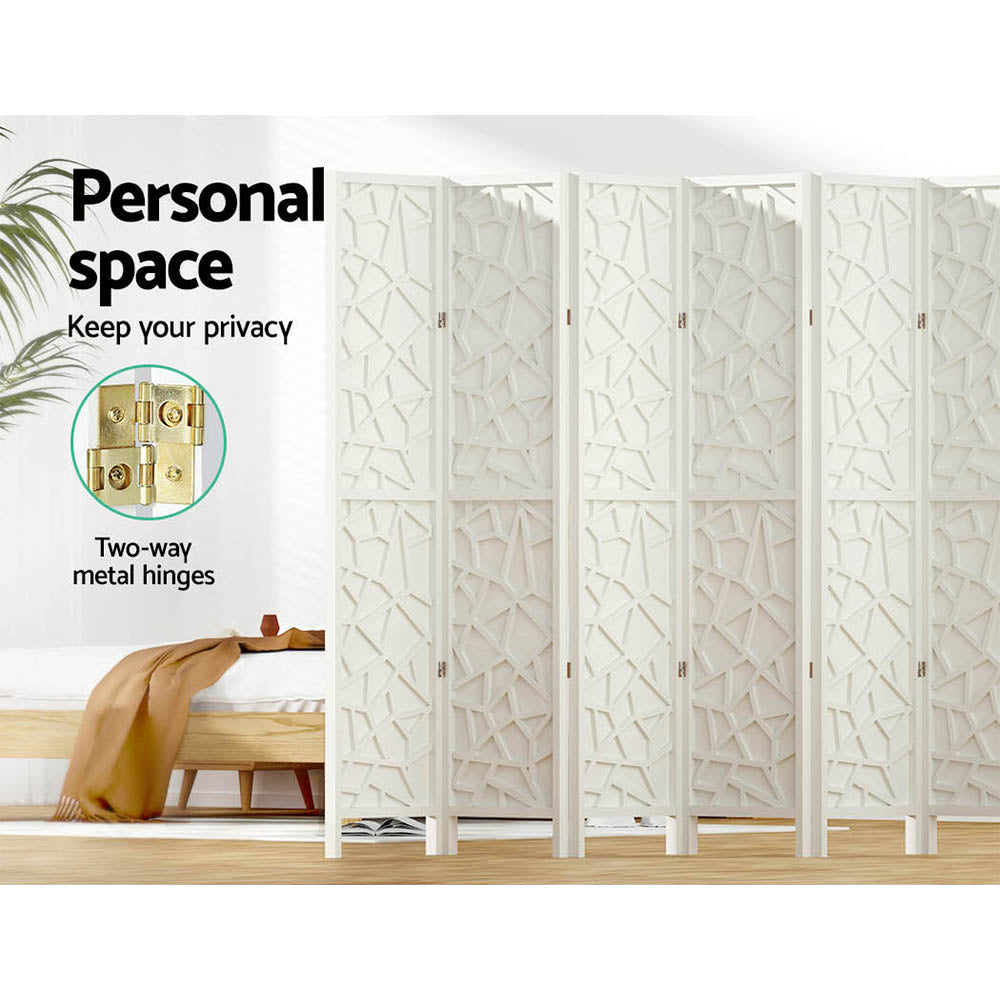 Lakes Entrance 8 Panel Room Divider Screen, White