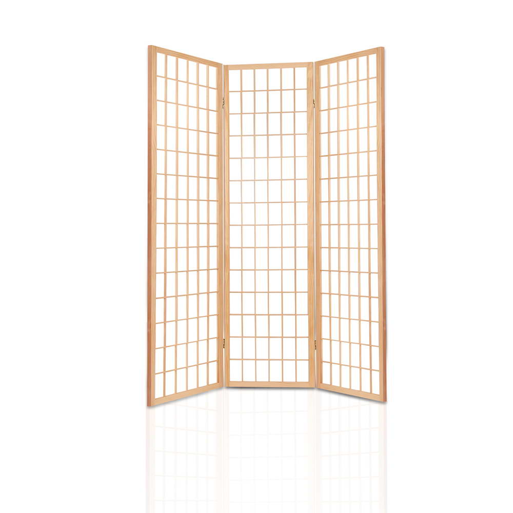 Cann River 3 Panel Pine Room Divider Screen, Natural view 4