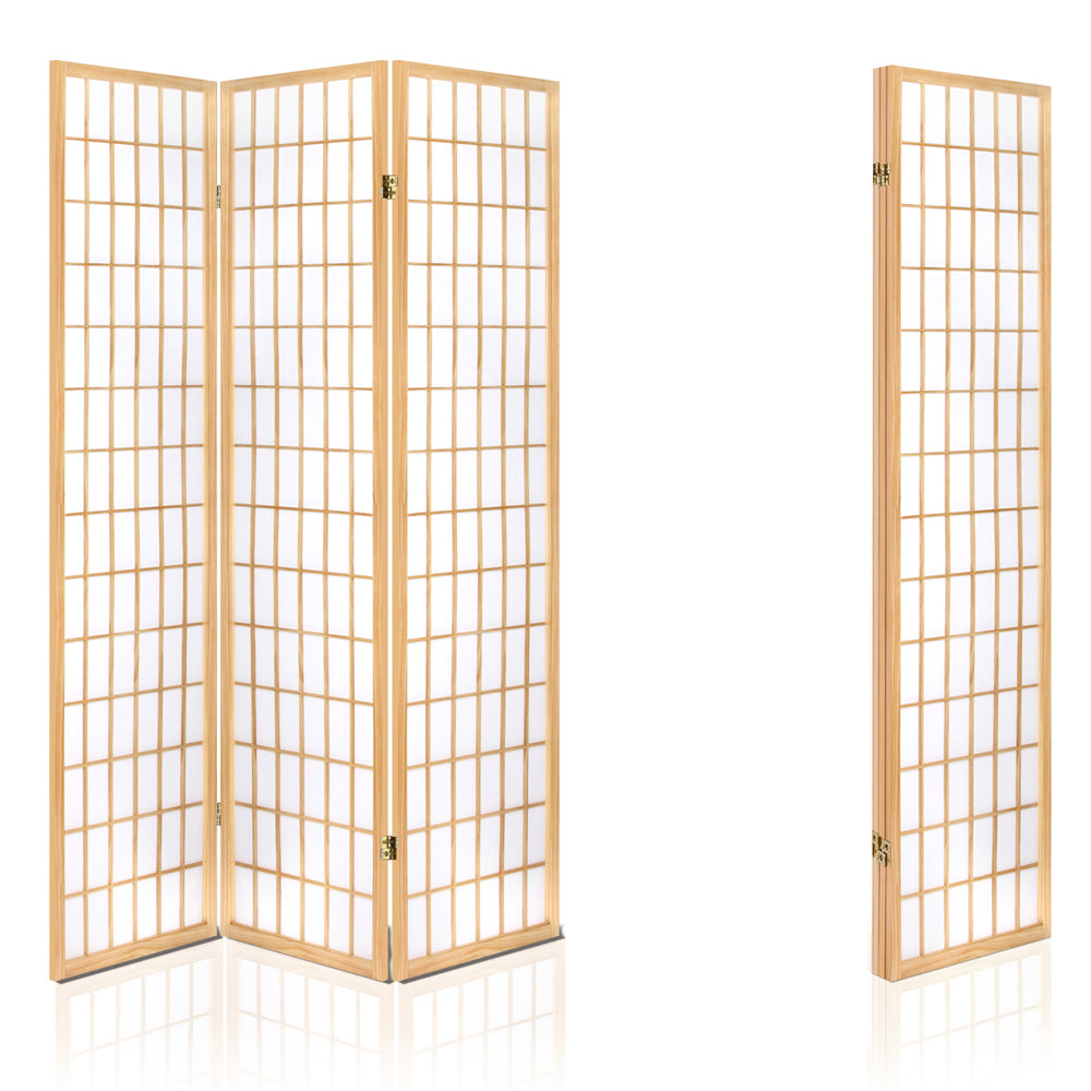 Cann River 3 Panel Pine Room Divider Screen, Natural view 5